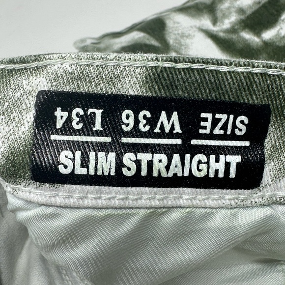 Argonaut Nation Mens Jeans 36x34 Green Camo Tie Dye Denim Zipper Ribbed Pants X5 - Picture 5 of 6